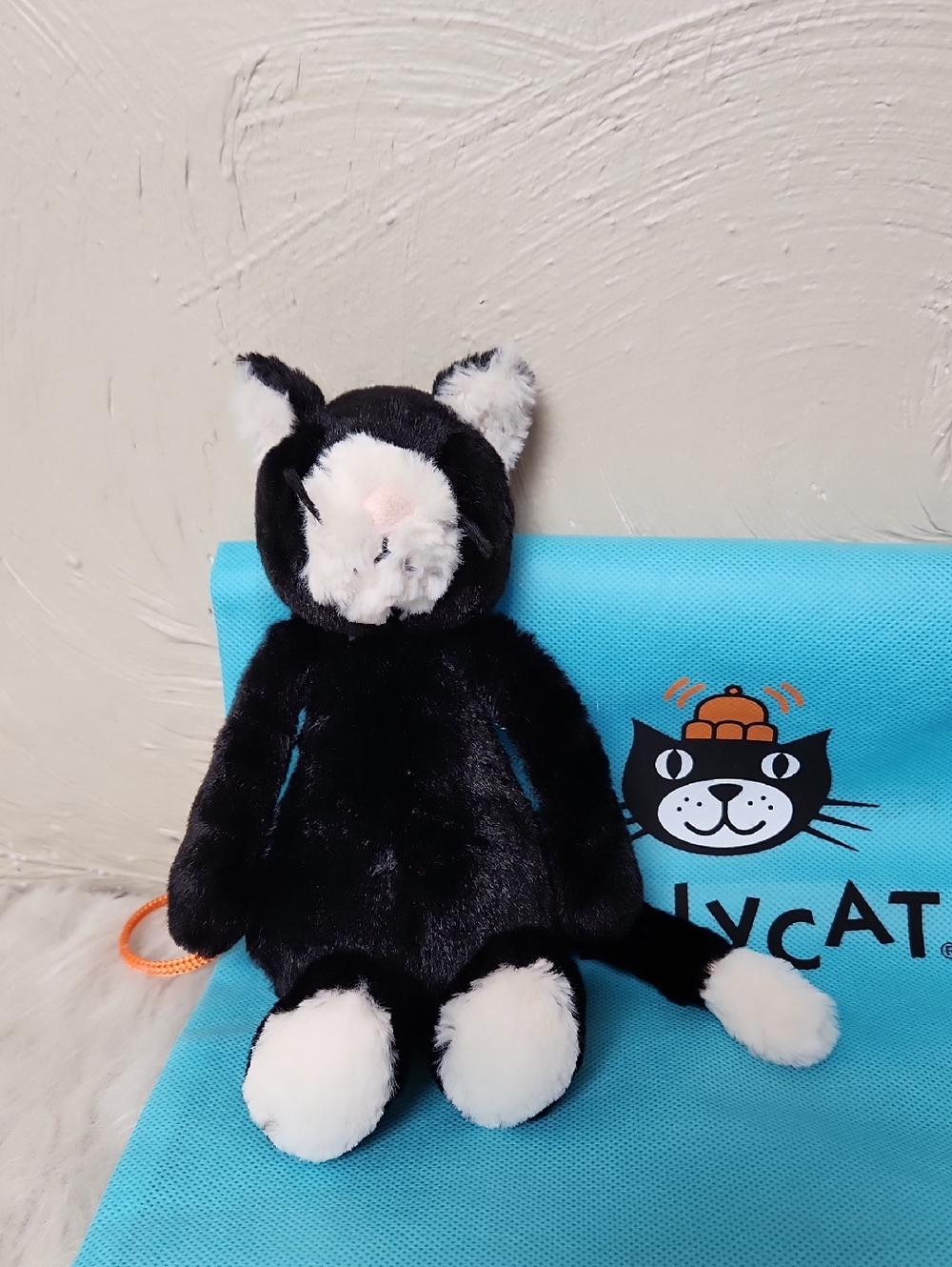 Jellycat Retired Bashful Black White Tuxedo Kitten Cat Stuffie - Small